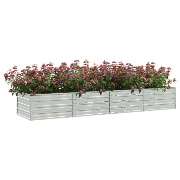 Canteiro elevado de jardim 320x80x45cm aço galvanizado prateado - Image 3