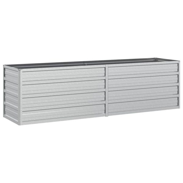 Canteiro elevado de jardim 160x40x45cm aço galvanizado prateado - Image 2