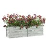 Canteiro elevado de jardim 160x40x45cm aço galvanizado prateado - Image 3
