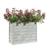 Canteiro elevado de jardim 100x40x77cm aço galvanizado prateado - Image 3