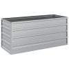Canteiro elevado de jardim 100x40x45cm aço galvanizado prateado - Image 2
