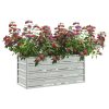 Canteiro elevado de jardim 100x40x45cm aço galvanizado prateado - Image 3
