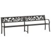 Banco de jardim duplo 246 cm aço preto - Image 2