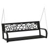 Banco de balanço para jardim 125 cm aço e plástico preto - Image 2