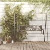 Banco de balanço para jardim 125 cm aço e plástico preto - Image 3