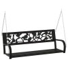 Banco de balanço para jardim 125 cm aço e plástico preto - Image 2