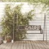 Banco de balanço para jardim 125 cm aço e plástico preto - Image 3