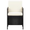 Cadeiras de jardim 4 pcs vime PE preto - Image 3