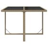 Mesa de jardim 109x107x74 cm vime PE e vidro bege - Image 3