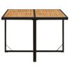 Mesa de jardim 109x107x74 cm vime PE e acácia maciça preto - Image 2