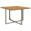 Mesa de jardim 109x107x74 cm vime PE e acácia maciça bege - Image 2