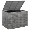 Caixa para almofadões de jardim 145x100x103 cm vime PE cinzento - Image 3