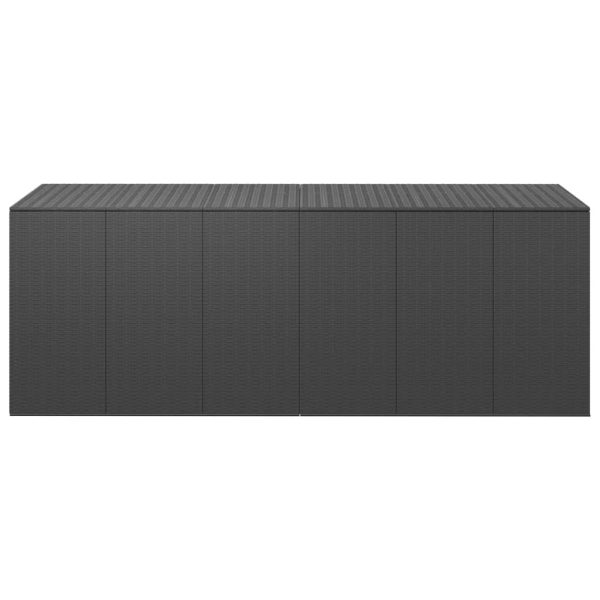 Caixa para almofadões de jardim 291x100,5x104 cm vime PE preto - Image 2