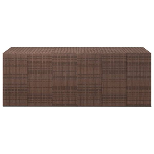 Caixa p/ almofadões de jardim 291x100,5x104 cm vime PE castanho - Image 2