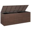 Caixa p/ almofadões de jardim 291x100,5x104 cm vime PE castanho - Image 3