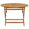 Mesa de jardim dobrável 110 cm madeira de acácia maciça - Image 2
