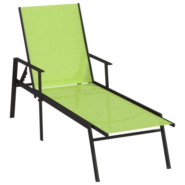 Espreguiçadeira em aço e textilene verde - Image 2