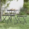 Cadeiras jardim dobráveis 2 pcs malha metal expandido antracite