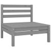 4 pcs conjunto lounge de jardim pinho maciço cinzento - Image 3