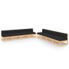 8 pcs conjunto lounge de jardim c/ almofadões pinho maciço