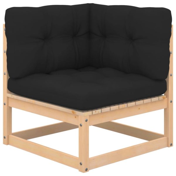 4 pcs conjunto lounge de jardim c/ almofadões pinho maciço - Image 2