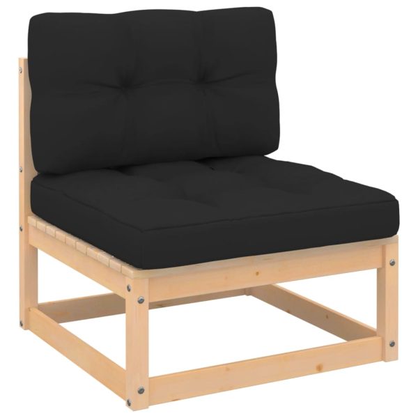 5 pcs conjunto lounge de jardim c/ almofadões pinho maciço - Image 3