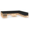 14 pcs conj. lounge jardim c/ almofadões antracite pinho maciço