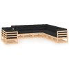 9 pcs conj. lounge jardim c/ almofadões antracite pinho maciço