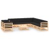 10 pcs conj. lounge jardim c/ almofadões pinho maciço antracite