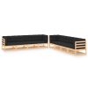 8 pcs conj. lounge jardim c/ almofadões antracite pinho maciço