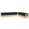 9 pcs conj. lounge jardim c/ almofadões antracite pinho maciço