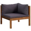 6 pcs conjunto lounge de jardim c/ almofadões acácia maciça - Image 3