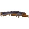 12 pcs conjunto lounge de jardim com almofadões acácia maciça - Image 2