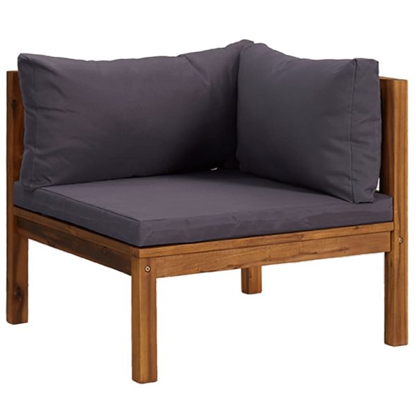 9 pcs conjunto lounge de jardim c/ almofadões acácia maciça - Image 3