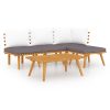 5 pcs conjunto lounge de jardim c/ almofadões acácia maciça - Image 2