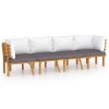 4 pcs conjunto lounge de jardim c/ almofadões acácia maciça - Image 2