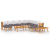 12 pcs conjunto lounge de jardim c/ almofadões acácia maciça - Image 2