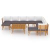12 pcs conjunto lounge de jardim c/ almofadões acácia maciça - Image 3