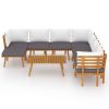 9 pcs conjunto lounge de jardim c/ almofadões acácia maciça - Image 3