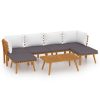 7 pcs conjunto lounge de jardim com almofadões acácia maciça - Image 2