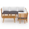 6 pcs conjunto lounge de jardim c/ almofadões acácia maciça - Image 3