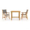 3 pcs conjunto de jantar para jardim madeira de acácia maciça - Image 2
