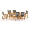 7 pcs conjunto de jantar para jardim madeira de acácia maciça - Image 2