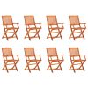Cadeiras de jardim dobráveis 8 pcs eucalipto maciço