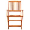 Cadeiras de jardim dobráveis 8 pcs eucalipto maciço - Image 3