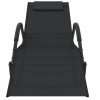 Espreguiçadeira de baloiço aço e textilene preto - Image 3