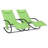 Espreguiçadeiras baloiço 2 pcs aço e textilene verde - Image 2