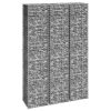 Canteiro/gabião elevado 3 pcs 30x30x150 cm ferro