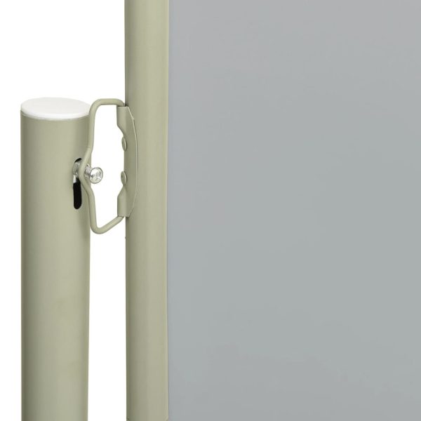 Toldo lateral retrátil para pátio 160x300 cm cinzento - Image 3