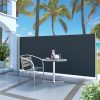 Toldo lateral retrátil para pátio 140x300 cm preto